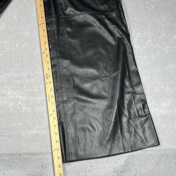 Good American Women’s 4 Wide Leg Faux Leather Pants Black Shiny Drawstring NWT - Picture 6 of 13